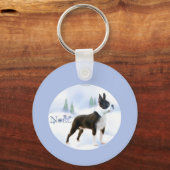 Noel Boston Terrier Sleutelhanger (Voorkant)