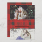 Noel Buffalo twee foto controleren Feestdagenkaart (Voorkant / Achterkant)