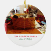 Noel Cat Photo Holiday Ornament (Achterkant)