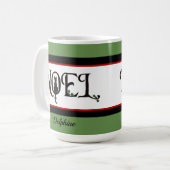 Noel Cat Silhouette Gepersonaliseerde Kerstmis Koffiemok (Voorkant links)