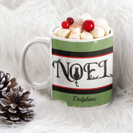 Noel Cat Silhouette Gepersonaliseerde Kerstmis Koffiemok