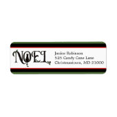 Noel Cat Vakantie retour adreslabels Etiket (Voorkant)