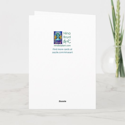 "Noel" Christmas Candle greeting card Kaart (Achterkant)