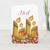 "Noel" Christmas Candle greeting card Kaart (Voorkant)
