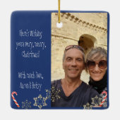 Noel Christmas + Foto Keramisch Ornament (Achterkant)