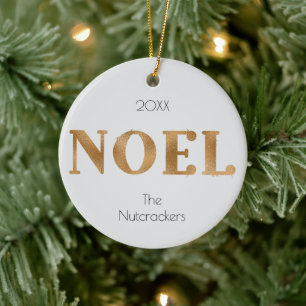 Noel Christmas Gold Typography Foto Keramisch Ornament
