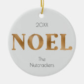Noel Christmas Gold Typography Foto Keramisch Ornament (Voorkant)