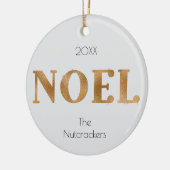 Noel Christmas Gold Typography Foto Keramisch Ornament (Links)