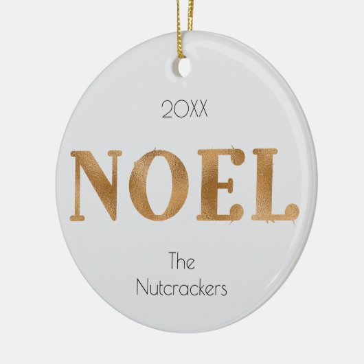 Noel Christmas Gold Typography Foto Keramisch Ornament (Links)