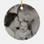 Noel Christmas Gold Typography Foto Keramisch Ornament (Achterkant)