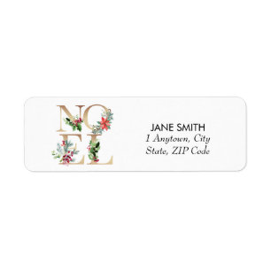 Noel Christmas holiday gold retour adres labels