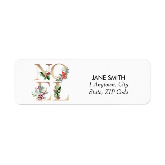 Noel Christmas holiday gold retour adres labels (Voorkant)