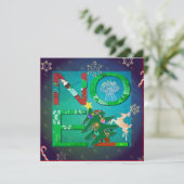 Noel Christmas + Photo Flat Holiday Kaart (Staand voorkant)
