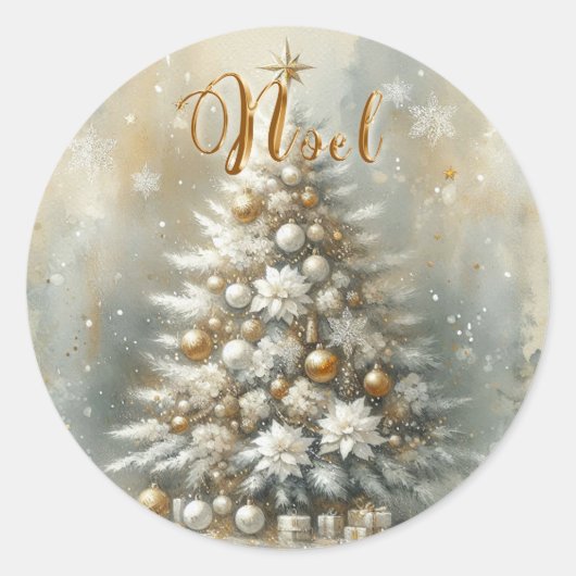 Noel Classic Round Sticker (Voorkant)