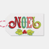 Noel Colorful Kerstmis Cadeaulabel (Achterkant Horizontaal)