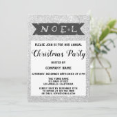 Noel Company Kerstparty Grey Silver Glitter Kaart (Staand voorkant)
