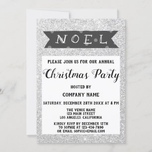 Noel Company Kerstparty Grey Silver Glitter Kaart