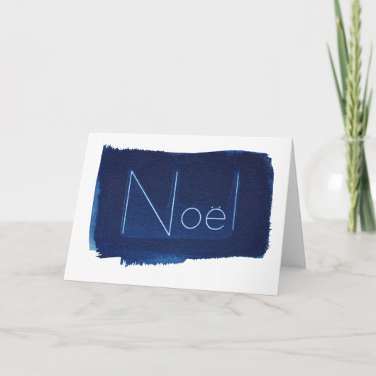 Noël Cyanotype Feestdagen Kaart (Voorkant)