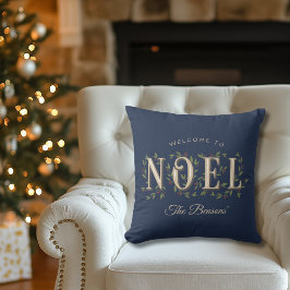 Noel Decoratief Blauw Gepersonaliseerde Kerst Kussen