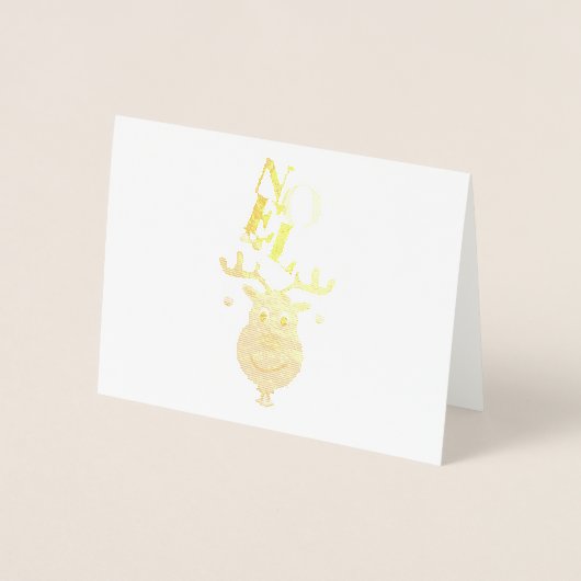 Noel Deer Bells Bauble Rudolf Sneeuwvlokken Kerstm Folie Kaarten (Voorkant)