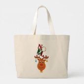 Noel Deer Bells Bauble Rudolf Sneeuwvlokken Kerstm Grote Tote Bag (Achterkant)