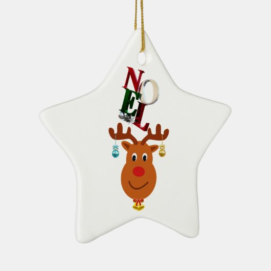 Noel Deer Bells Bauble Rudolf Sneeuwvlokken Kerstm Keramisch Ornament (Rechts)