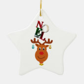 Noel Deer Bells Bauble Rudolf Sneeuwvlokken Kerstm Keramisch Ornament (Voorkant)