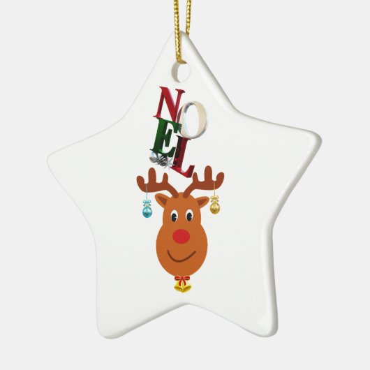 Noel Deer Bells Bauble Rudolf Sneeuwvlokken Kerstm Keramisch Ornament (Links)