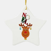 Noel Deer Bells Bauble Rudolf Sneeuwvlokken Kerstm Keramisch Ornament (Achterkant)