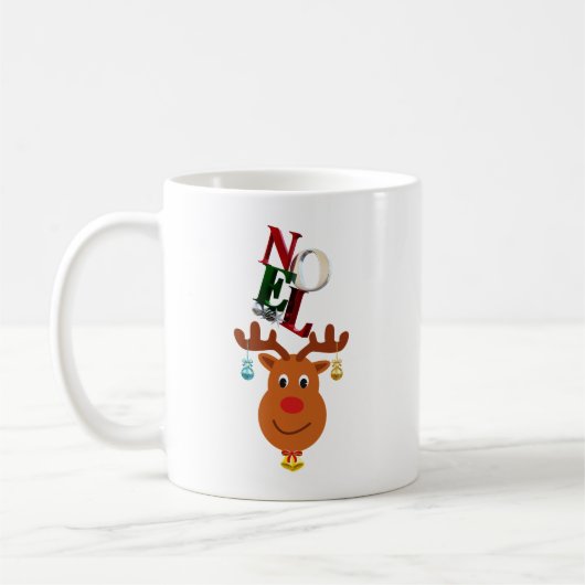 Noel Deer Bells Bauble Rudolf Sneeuwvlokken Kerstm Koffiemok (Links)