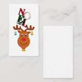 Noel Deer Bells Bauble Rudolf Sneeuwvlokken Kerstm Notitiekaartje (Voorkant / Achterkant)