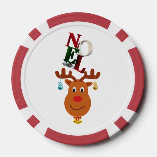 Noel Deer Bells Bauble Rudolf Sneeuwvlokken Kerstm Poker Chips (Achterkant)