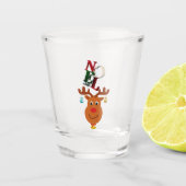 Noel Deer Bells Bauble Rudolf Sneeuwvlokken Kerstm Shot Glas (Voorkant)