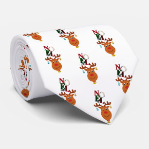 Noel Deer Bells Bauble Rudolf Sneeuwvlokken Kerstm Stropdas