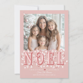 Noel Elegant Blush Roze Foto Kerst Kaart