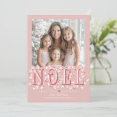 Noel Elegant Blush Roze Foto Kerst Kaart (Staand voorkant)