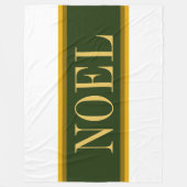 NOEL Elegant Bos Groen Bruin Witte Strepen Fleece Deken (Voorkant)
