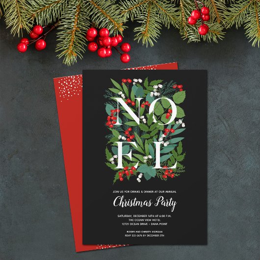 NOEL Elegant Greenery Kerstmis Kaart