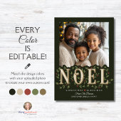 Noel Elegant Groene Foto Kerst Kaart