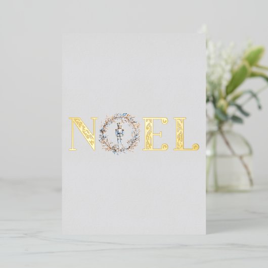 Noel Elegant Kerstnotenkraker Ballet Foto Folie Feestdagenkaart (Staand Voorkant)