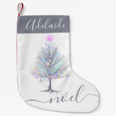 Noel elegant pastel kerstboom kleine kerstsok (Voorkant)