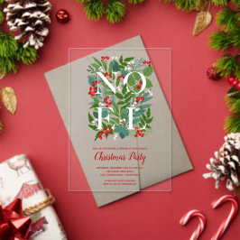 NOEL Elegante Groene Kerst Acryl Uitnodigingen