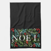 NOEL en groen zwart Theedoek (Verticaal)