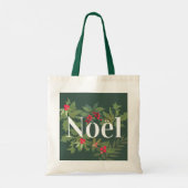 Noel evergreen bladeren en bessen vakantie tote bag (Achterkant)