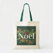 Noel evergreen bladeren en bessen vakantie tote bag (Voorkant)