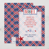 Noel Fair Winds Nautical Red Blue Pset Kerstmis Feestdagenkaart (Voorkant / Achterkant)