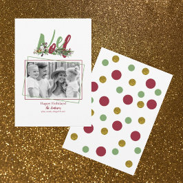 Noel Family B/W Foto Feestdagenkaart