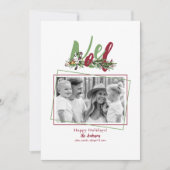 Noel Family B/W Foto Feestdagenkaart (Voorkant)