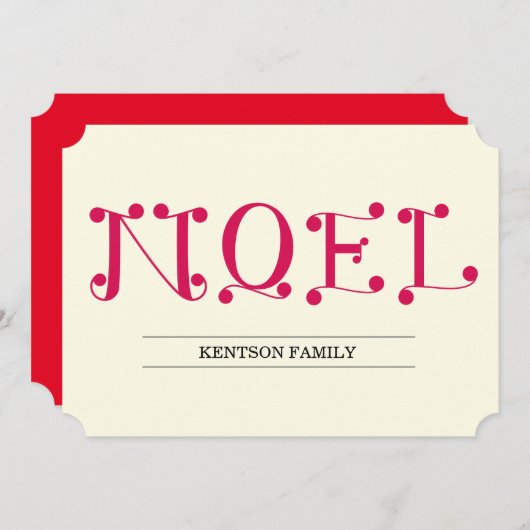 NOEL FEESTDAGENKAART (Voorkant / Achterkant)