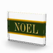 NOEL Feestelijk Bos Groen Snowy White Stripes Fotoblokken (Rechts)